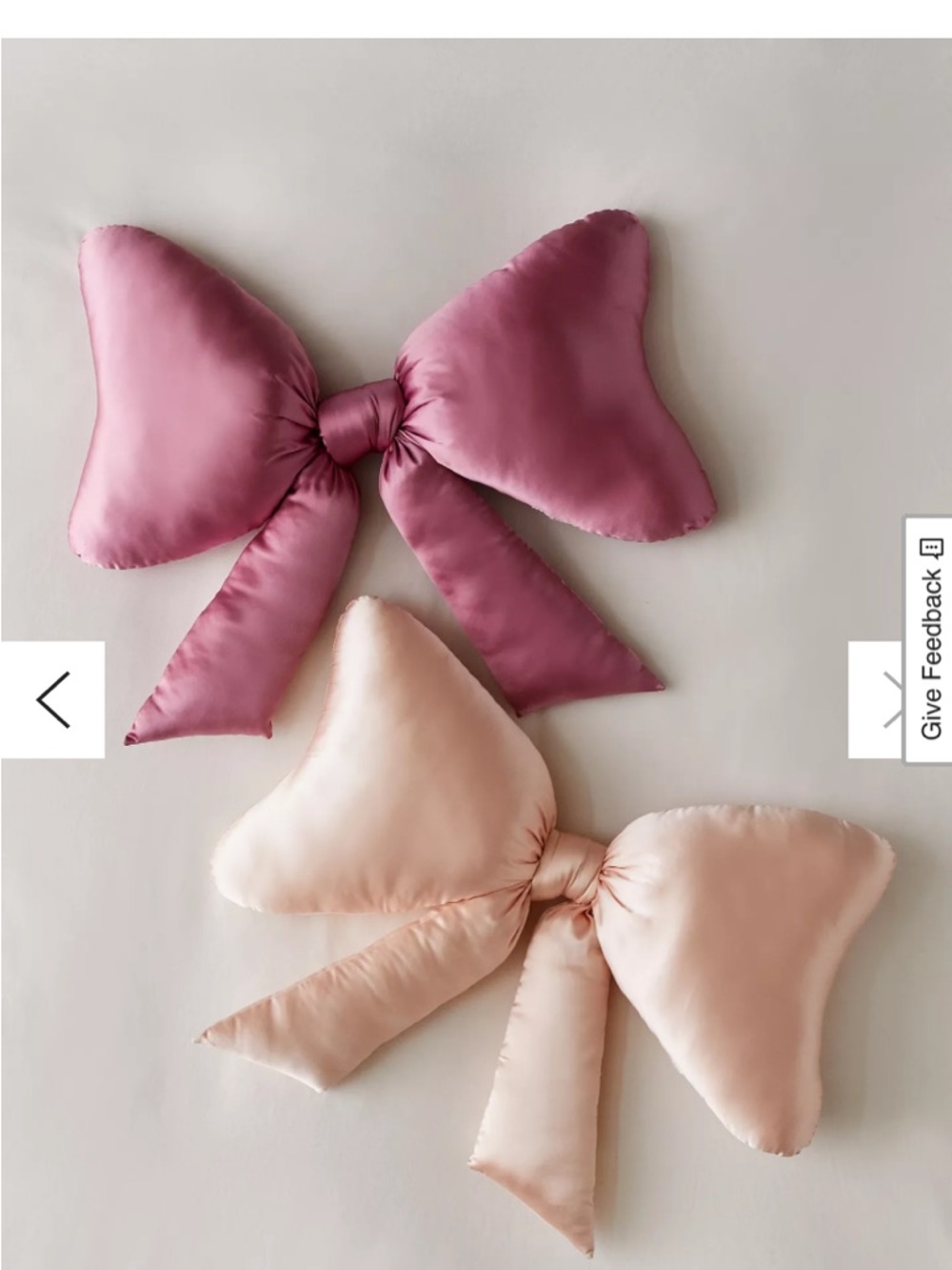 Urban outfitters big bow satin throw pillow home bedding UO